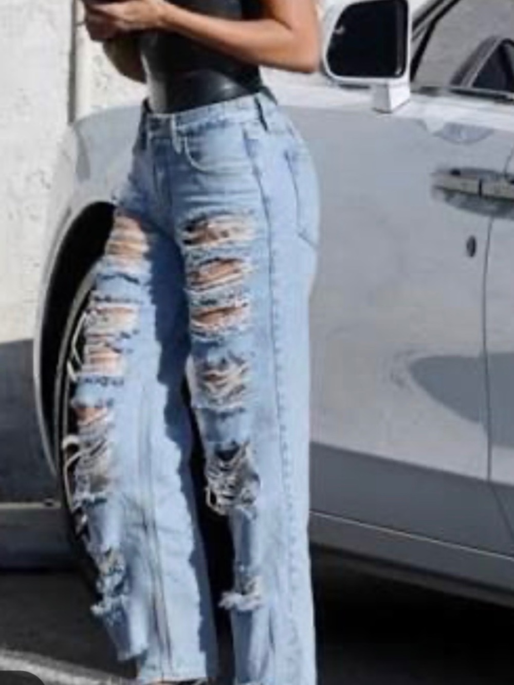 Good American ripped jeans